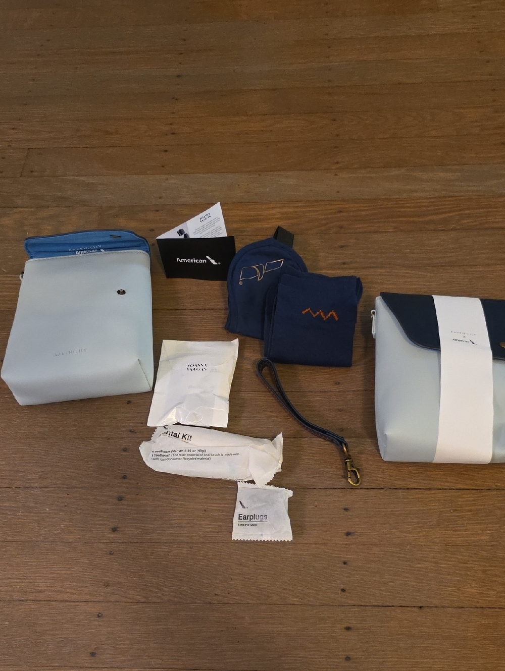 Raven + Lily / American: Travel Toiletry Pouches- Set Of 2. NEW